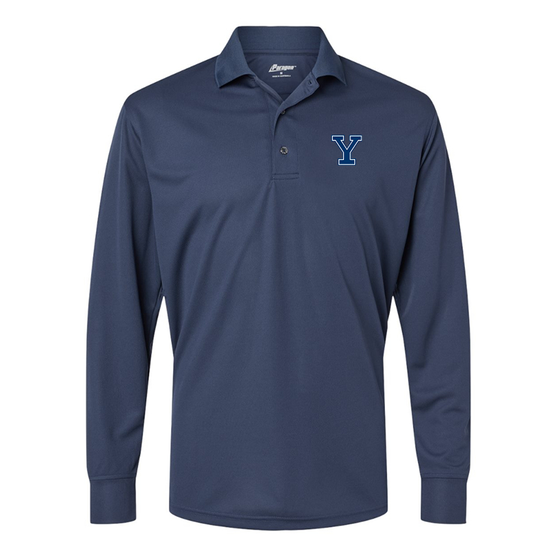 Men's Yale Bulldogs Paragon Prescott Long Sleeve Polo